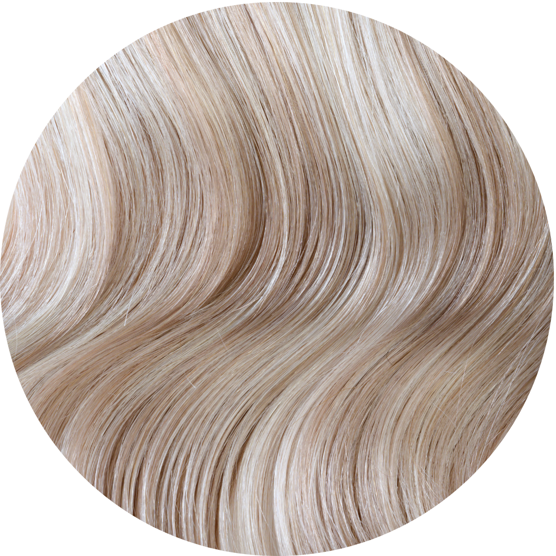 #18/60 Pearl Ash Blonde Highlights Ultra Seamless Tape In Extensions
