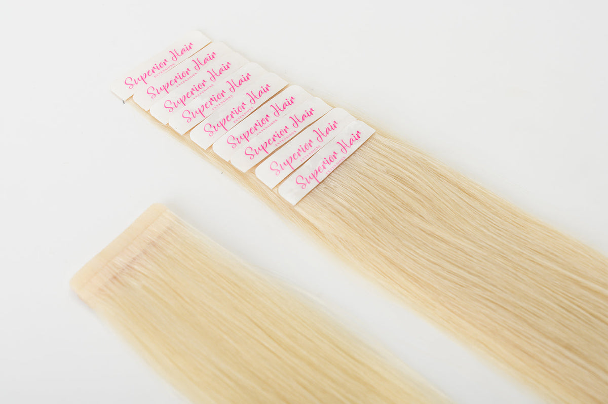 #613 Platinum Blonde Ultra Seamless Tape In Extensions