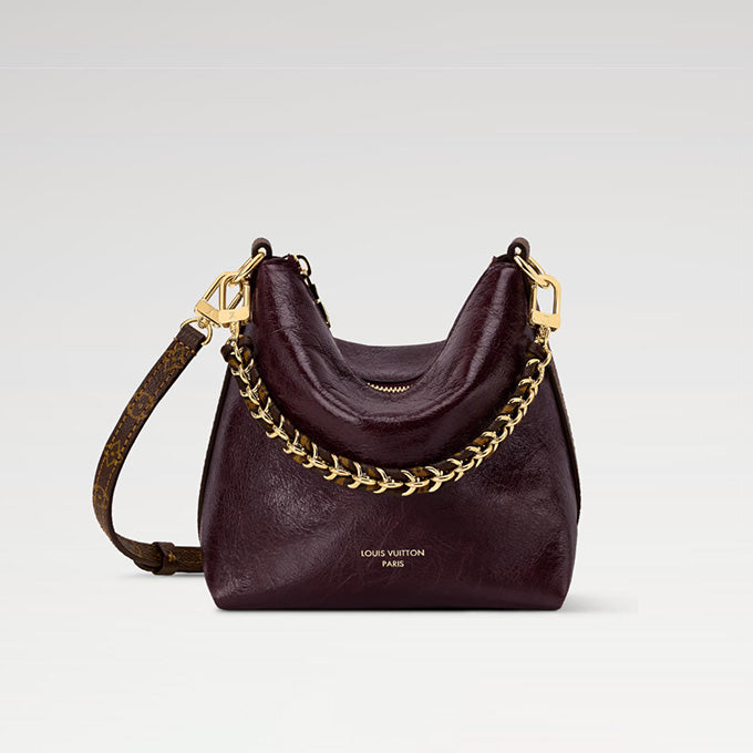 Louis Vuitton multipass mini shiny cracked leather hobo bag red