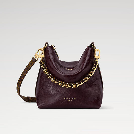 Louis Vuitton multipass mini shiny cracked leather hobo bag red