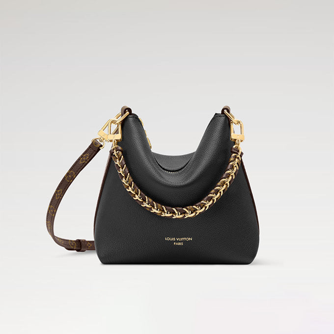 louis vuitton multipass mini shiny cracked leather hobo bag black